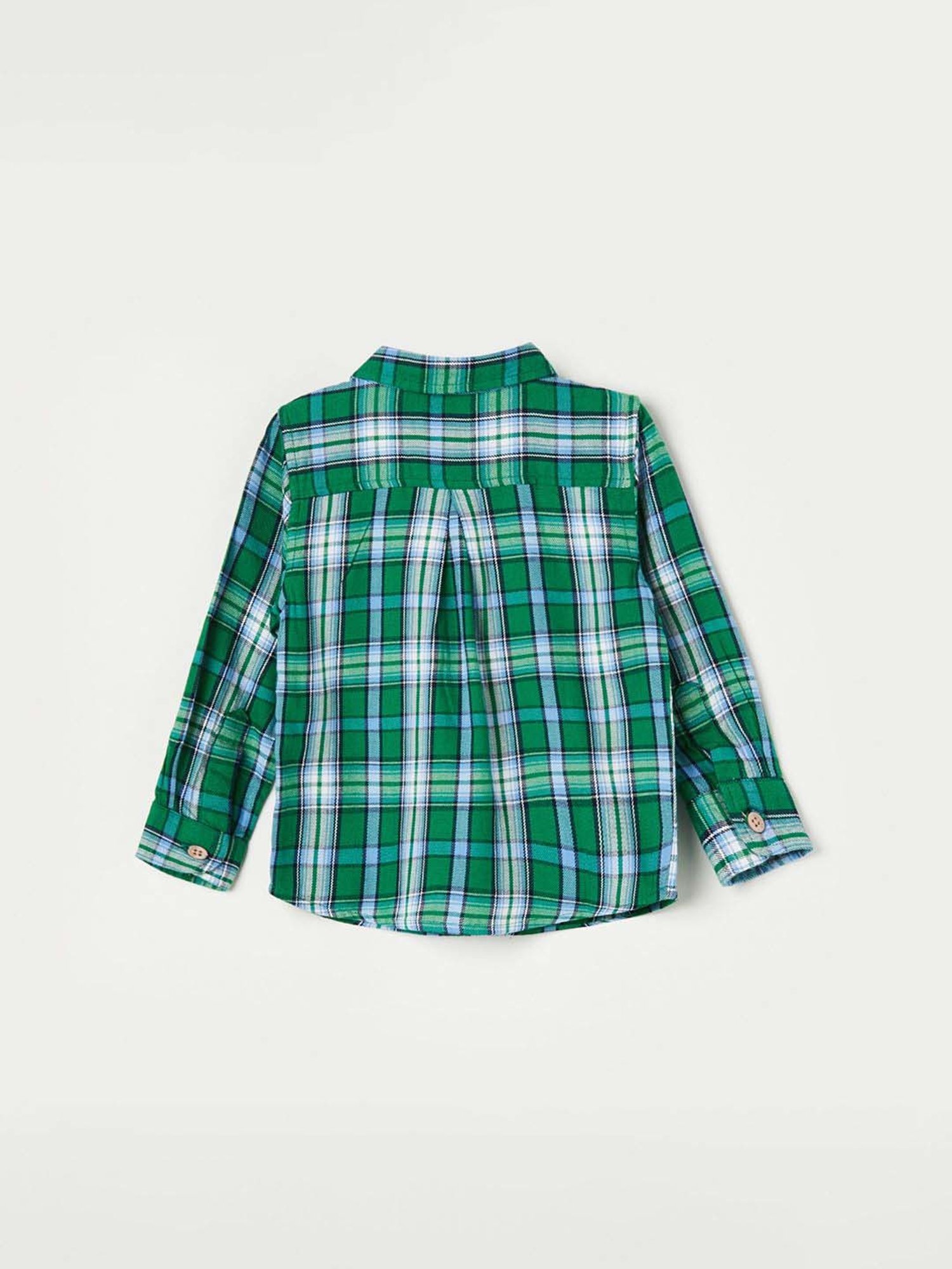 Juniors by Lifestyle Boys Green Cotton Checks Full Sleeves Shirt