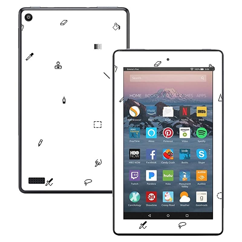 Skin Compatible with  Kindle Fire 7 2017 Pixel Pattern | Protective Durable and Unique Vinyl Decal wrap Cover | Easy to Apply Remove and Change Styles | Made in The USA