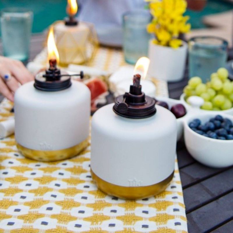 6.75" Glass Gold/Dipped Gray Patio Table Torch - TIKI