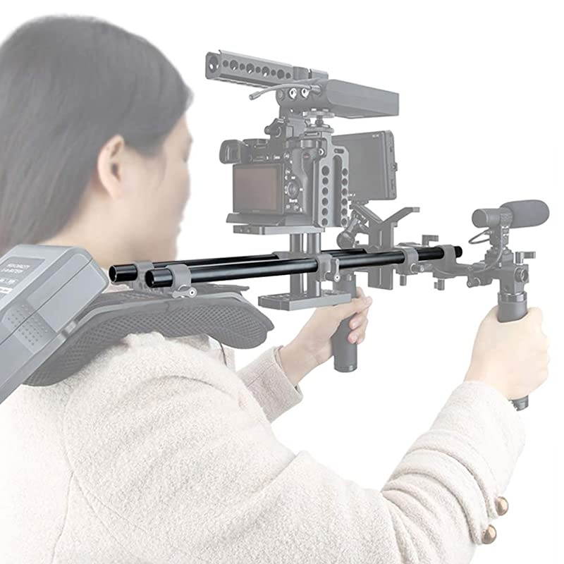 15mm Rod 16 Inch 40CM Long for Shoulder Rig Rod Support System Black Aluminum Alloy Pack of 2171