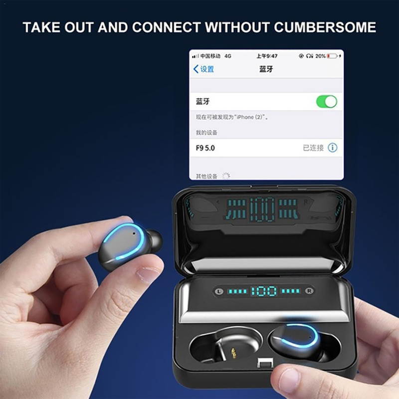 Earphones Bluetooth Wireless Headphones Sport In Ear TWS Gaming Headset Noise Cancel True Wireless Earbuds with Mic for Iphone Samsung Sony