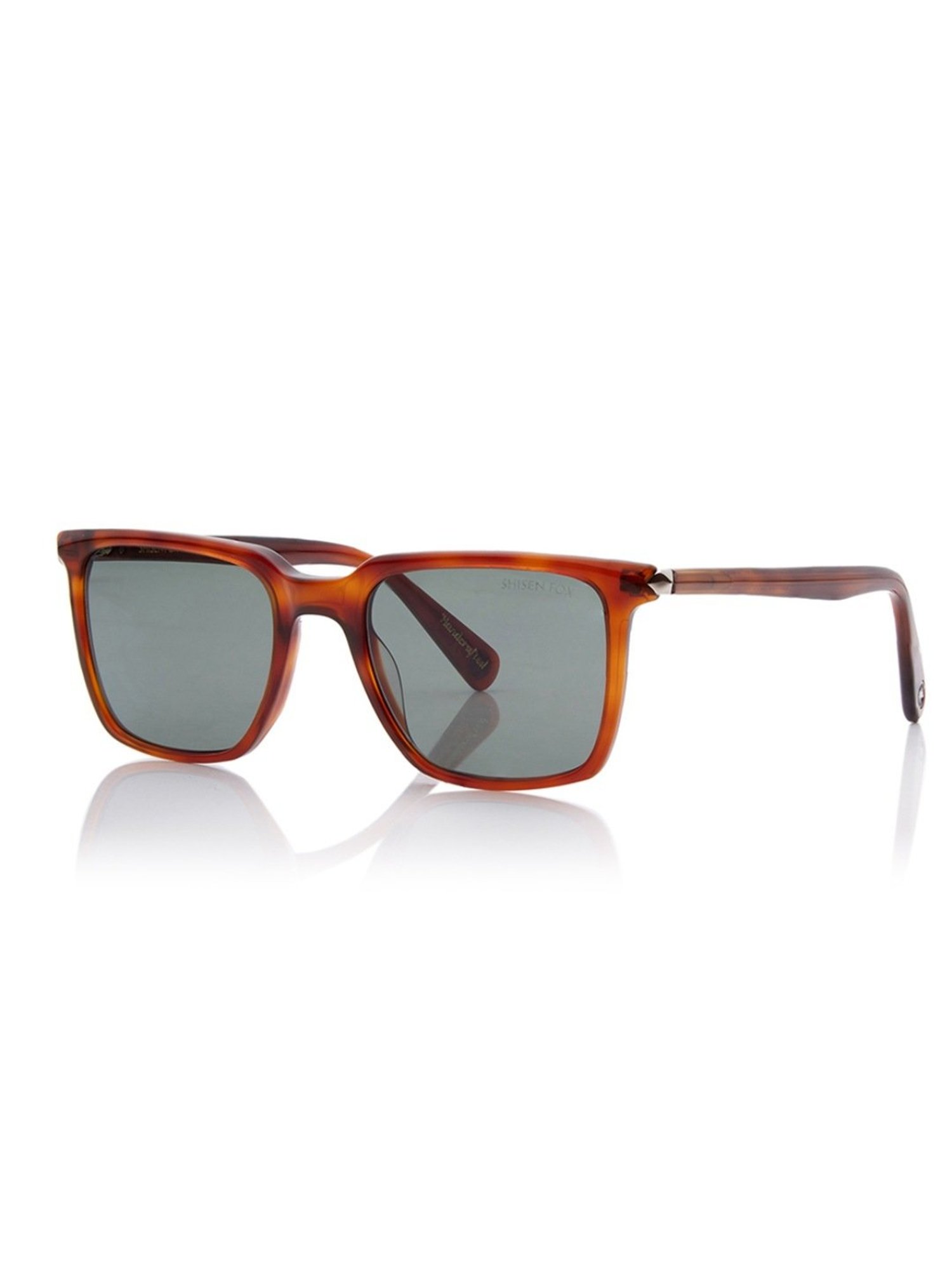 Shisen Fox Kimyou Havana Square Unisex UV Protection Sunglasses -52 mm