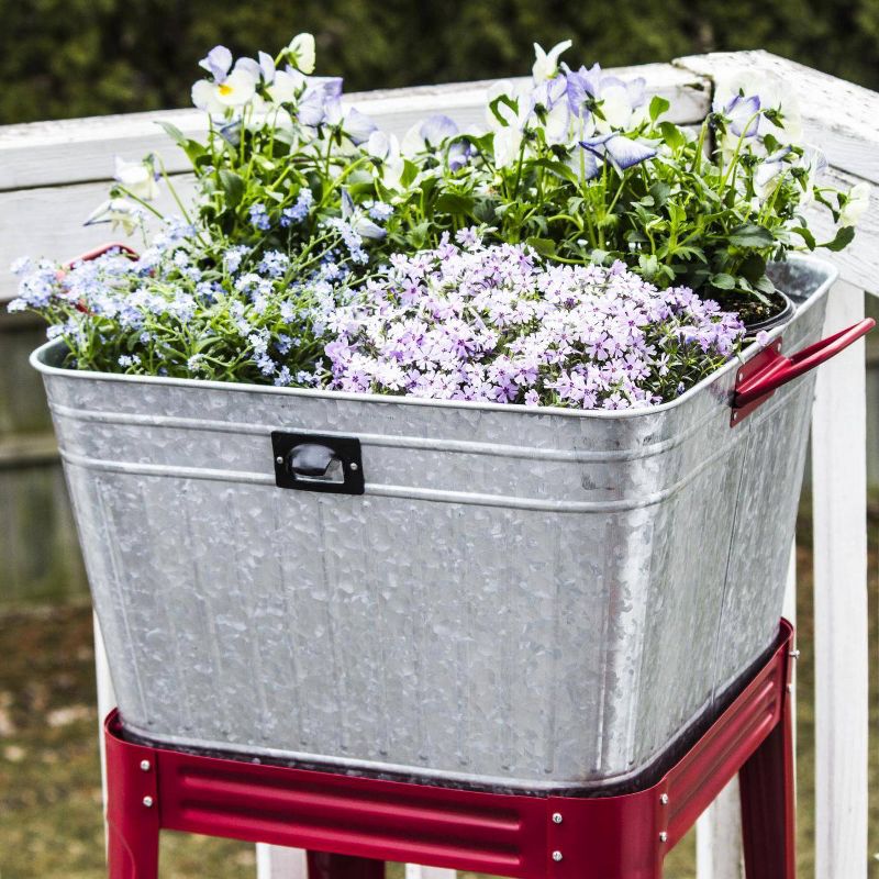72qt Metal Tub with Stand Gray - Backyard Expressions
