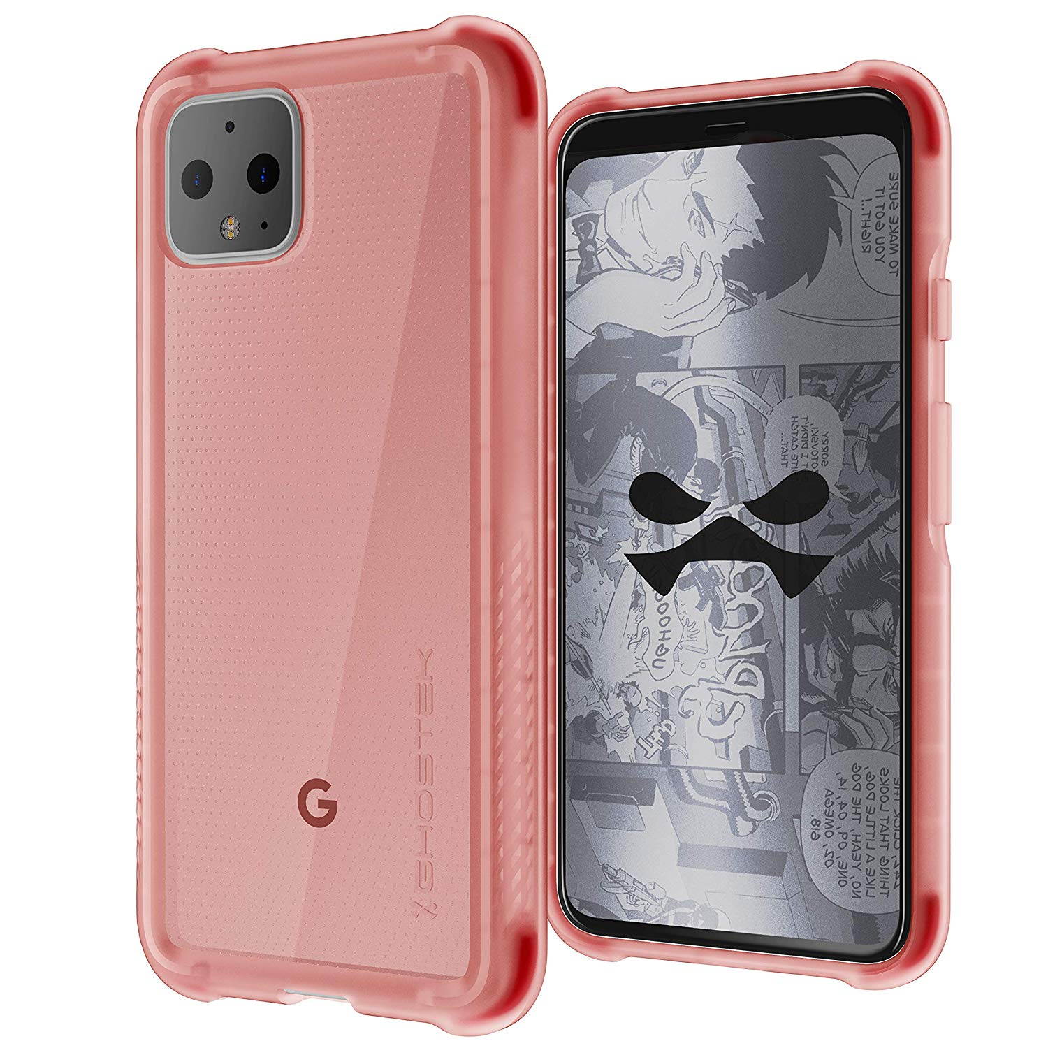 Ghostek Covert Clear Pixel 4 XL Case with Super Slim Fit Design and Secure Hand Grip Tough Shockproof Heavy Duty Protection Wireless Charging Compatible for 2019 Google Pixel 4 XL (6.3 Inch) - (Pink)