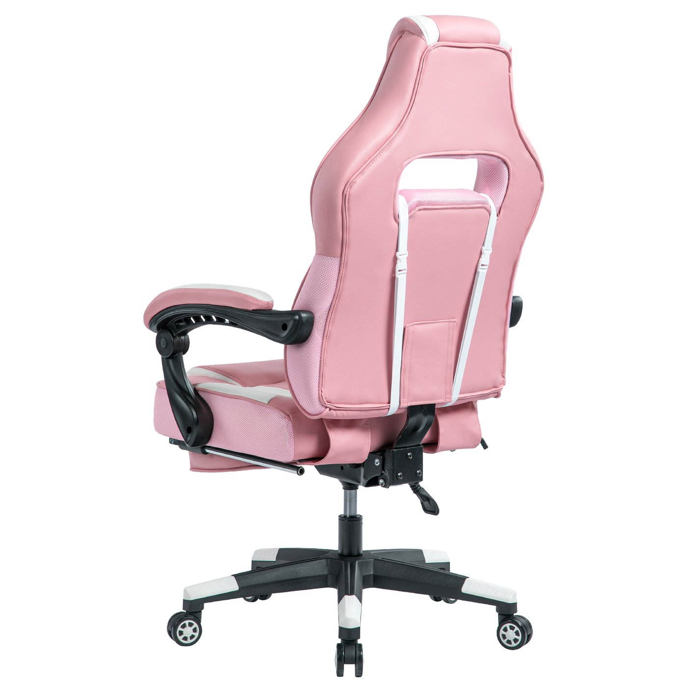 KILLABEE Massage Gaming Chair High Back PU Leather PC Racing Computer Desk Office Swivel Recliner with Retractable Footrest and Adjustable Lumbar Support