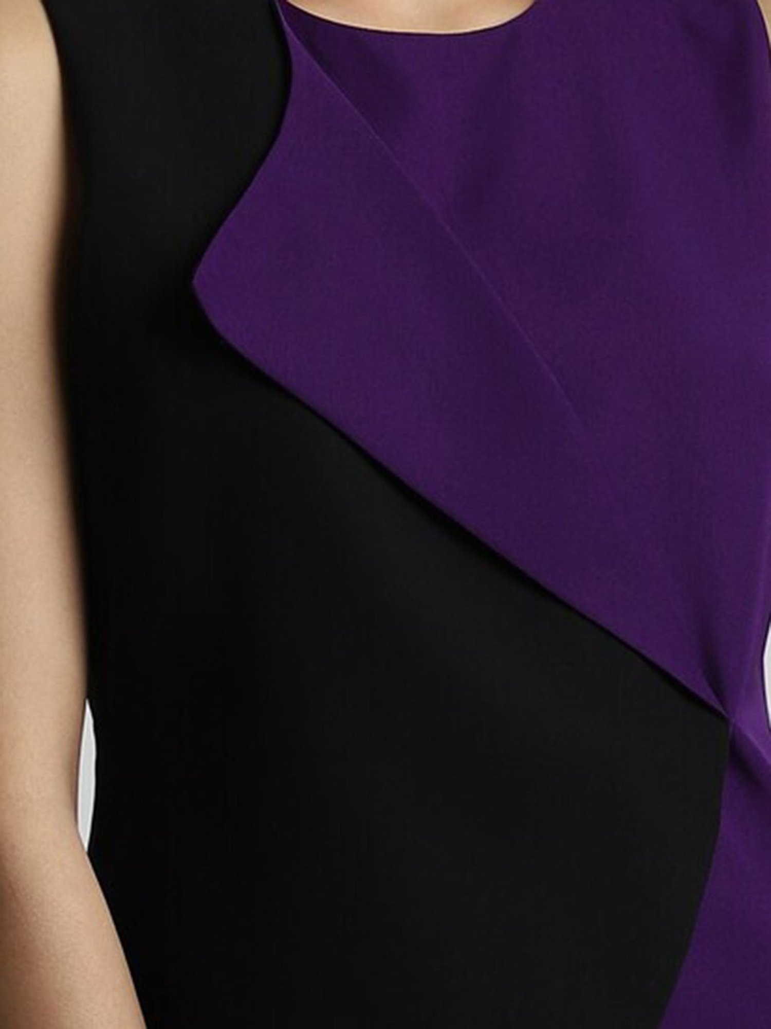 Allen Solly Purple & Black Color-Block Top