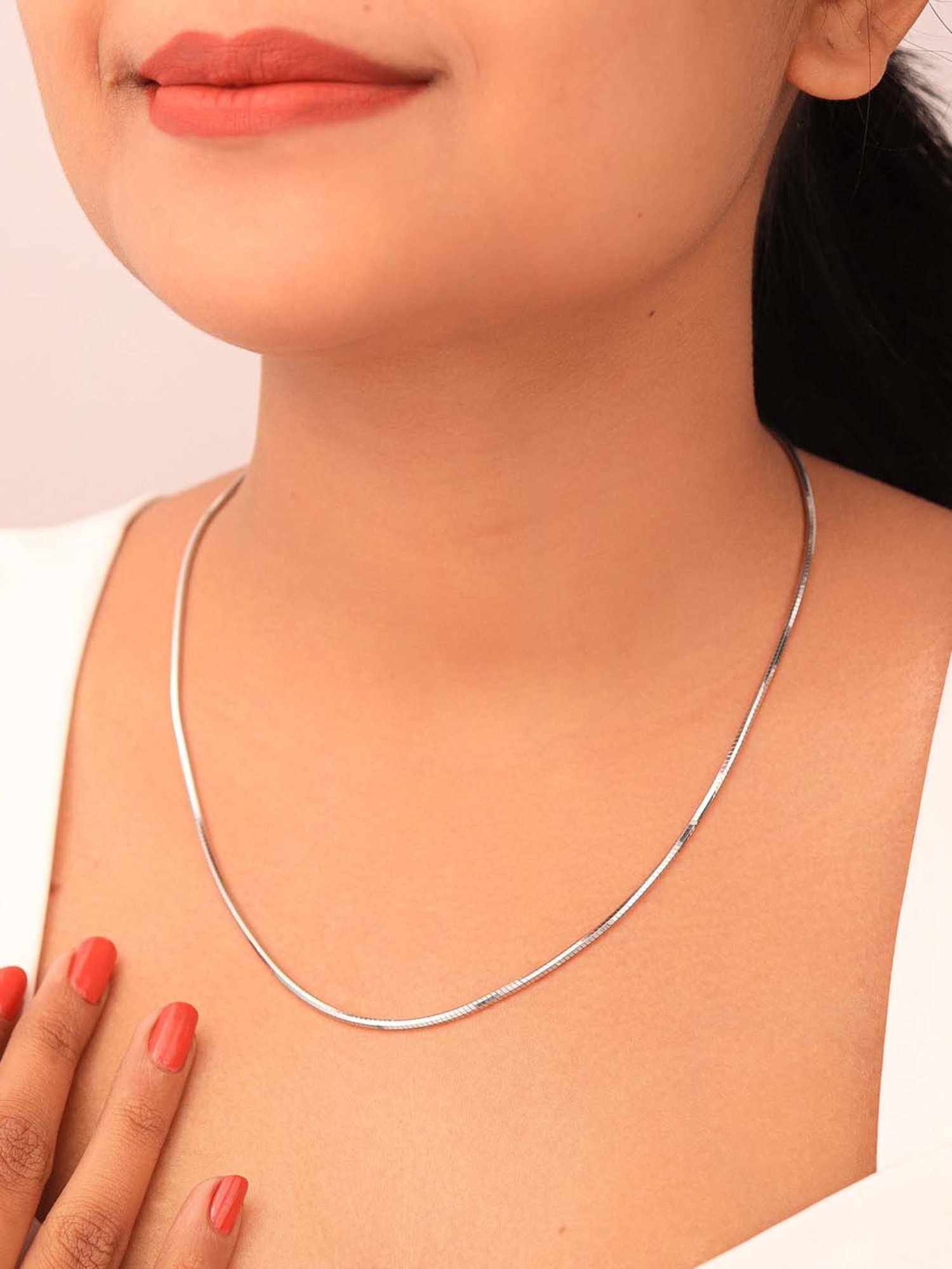 Silberry 92.5 Sterling Silver Snake Chain for Women