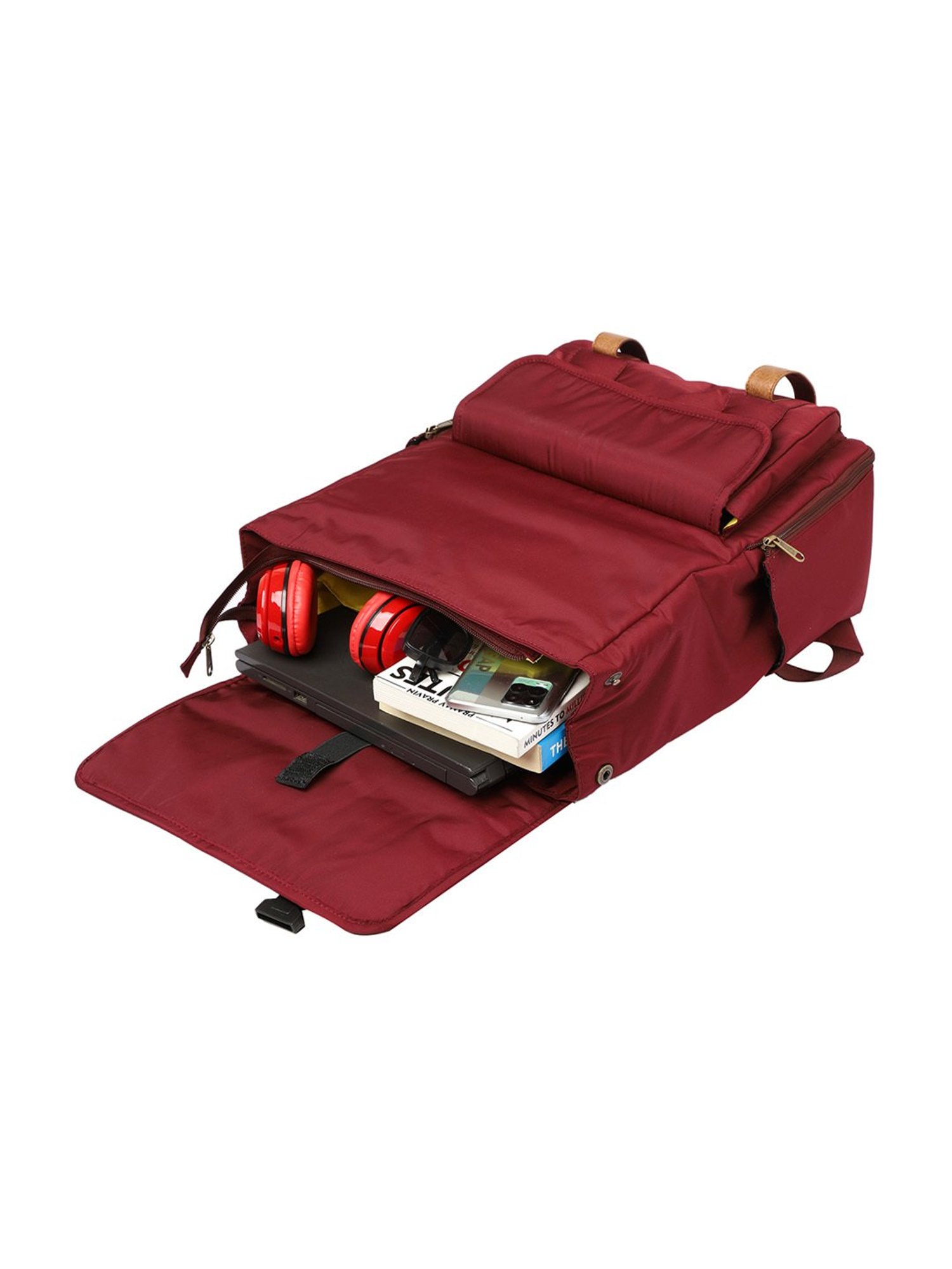Mona B Maroon Large Laptop Backpack