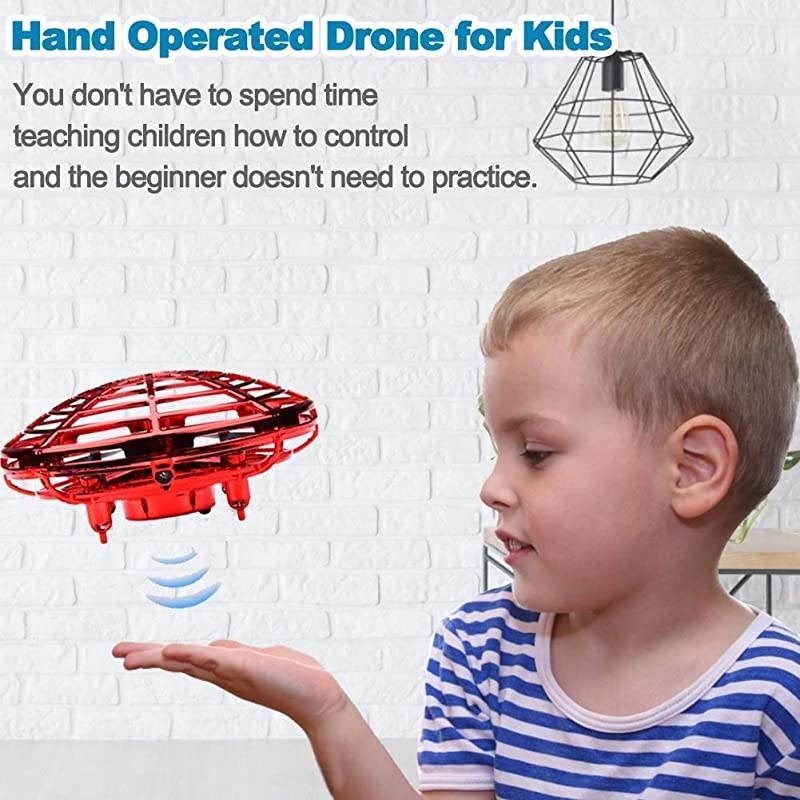 Hand Operated Mini Drone RC Drone Toys for 8-14 Year Old Boys Girls, 2 Speed Auto-Avoid Obstacles 360&deg;Rotating Helicopter Flying Ball Toys for Kids Birthday Holiday Gifts Outdoor Indoor Game
