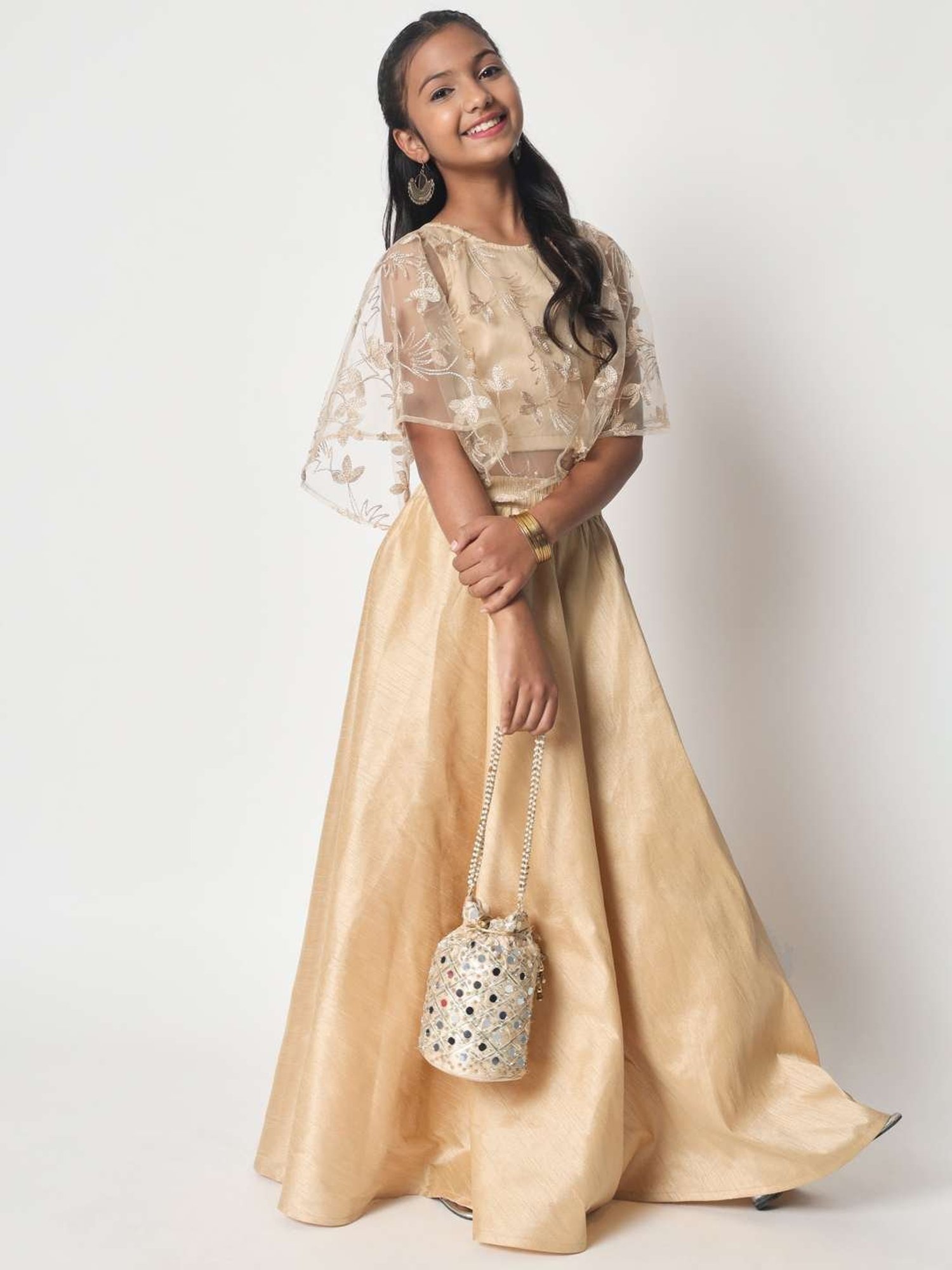 studiorasa Kids Beige Embroidered Top