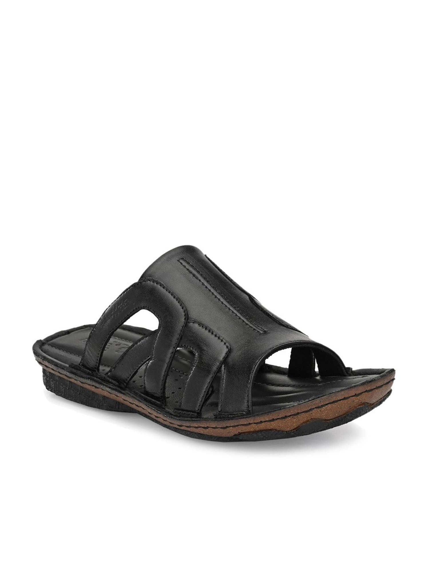 Hitz Men's Black Casual Sandals