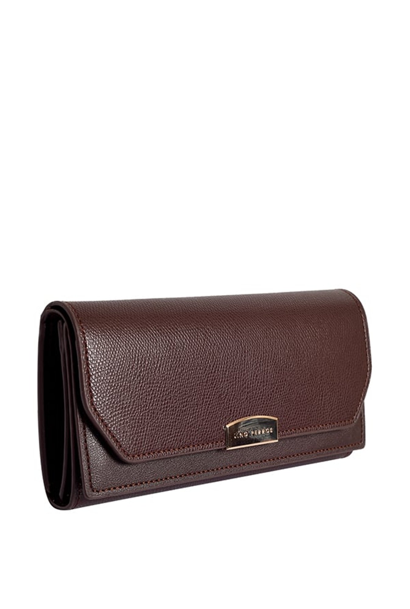 Lino Perros Brown Solid Tri-Fold Wallet