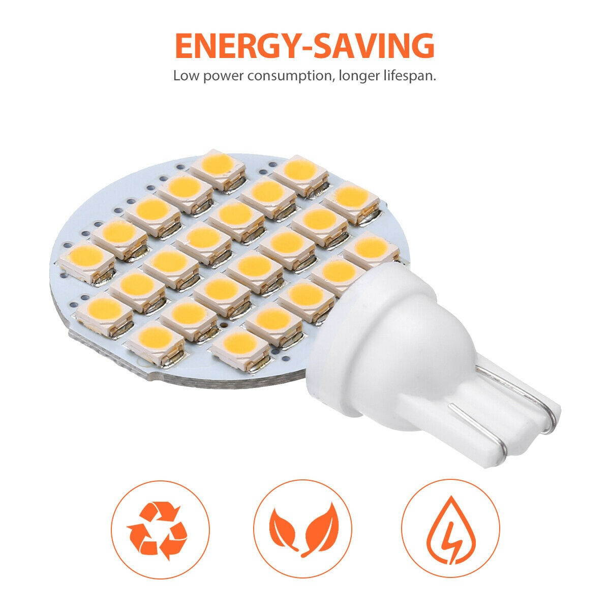 20x T10/921/194 RV Trailer Landscaping 24SMD Interior LED Light Bulb Warm White