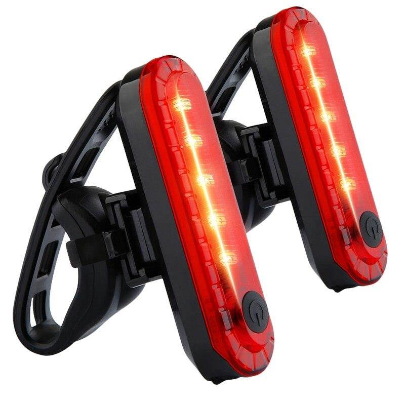 2Pcs/Set Rear Bike Tail Light,Ultra Bright Usb Rechargeable Bicycle Taillights,Red High Intensity Led Accessories Fits On Any