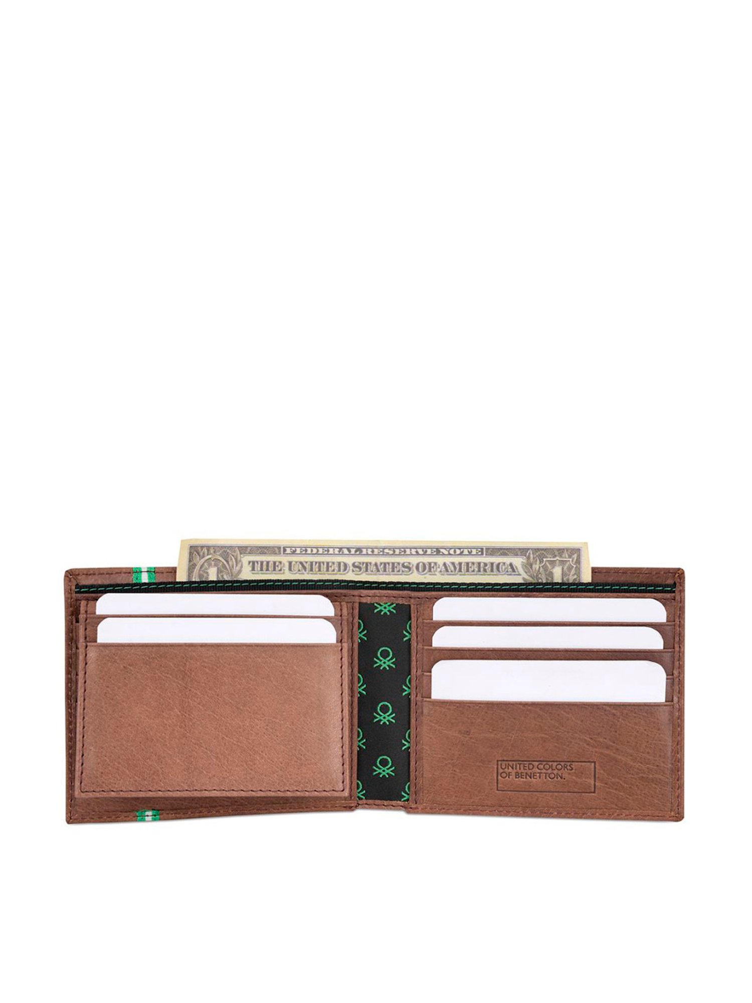 United Colors of Benetton Natalio Brown Leather Solid Bi-Fold Wallet