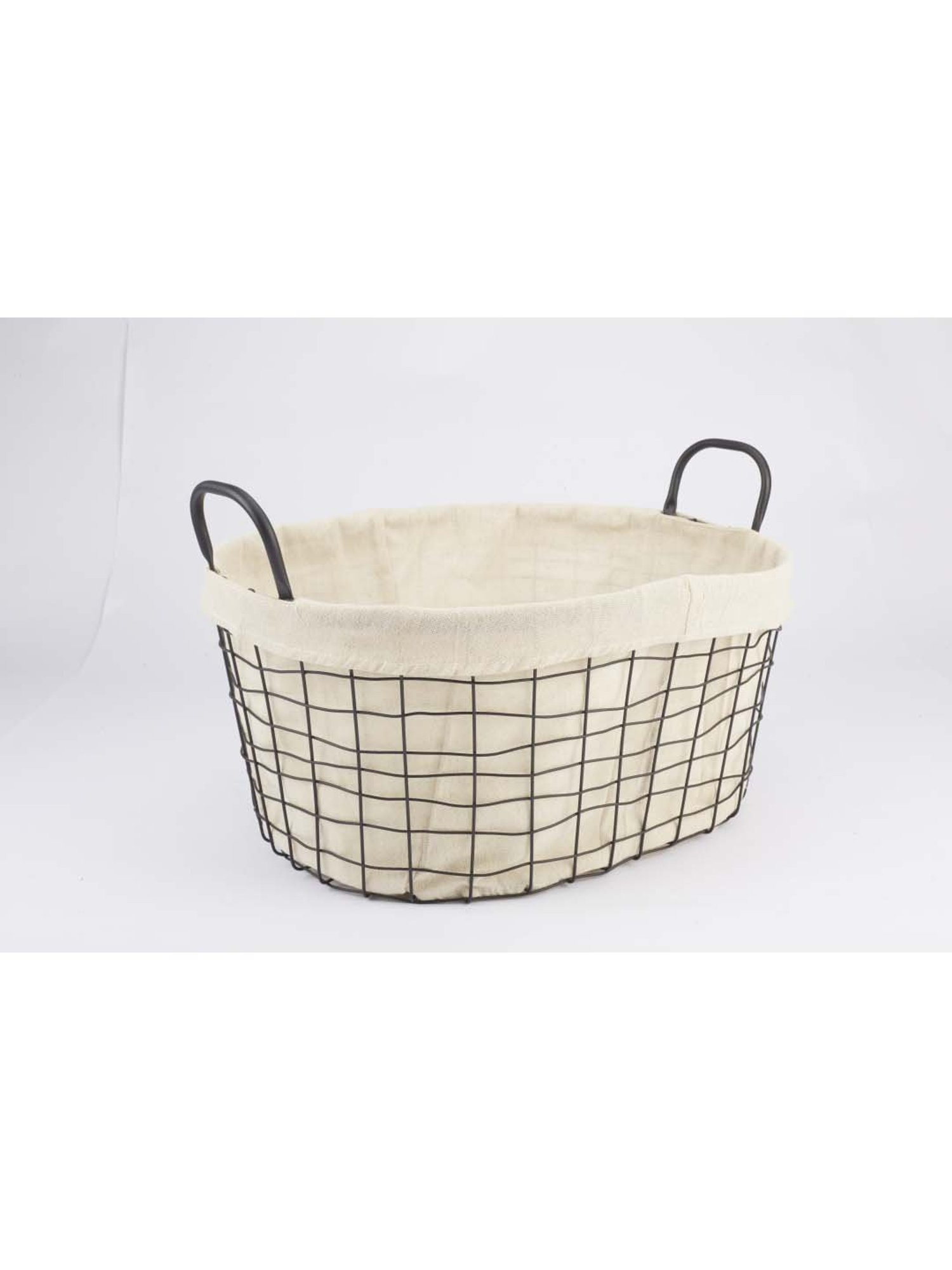 NATURALLYOURS Black Iron Wire Storage Basket - Set of 1