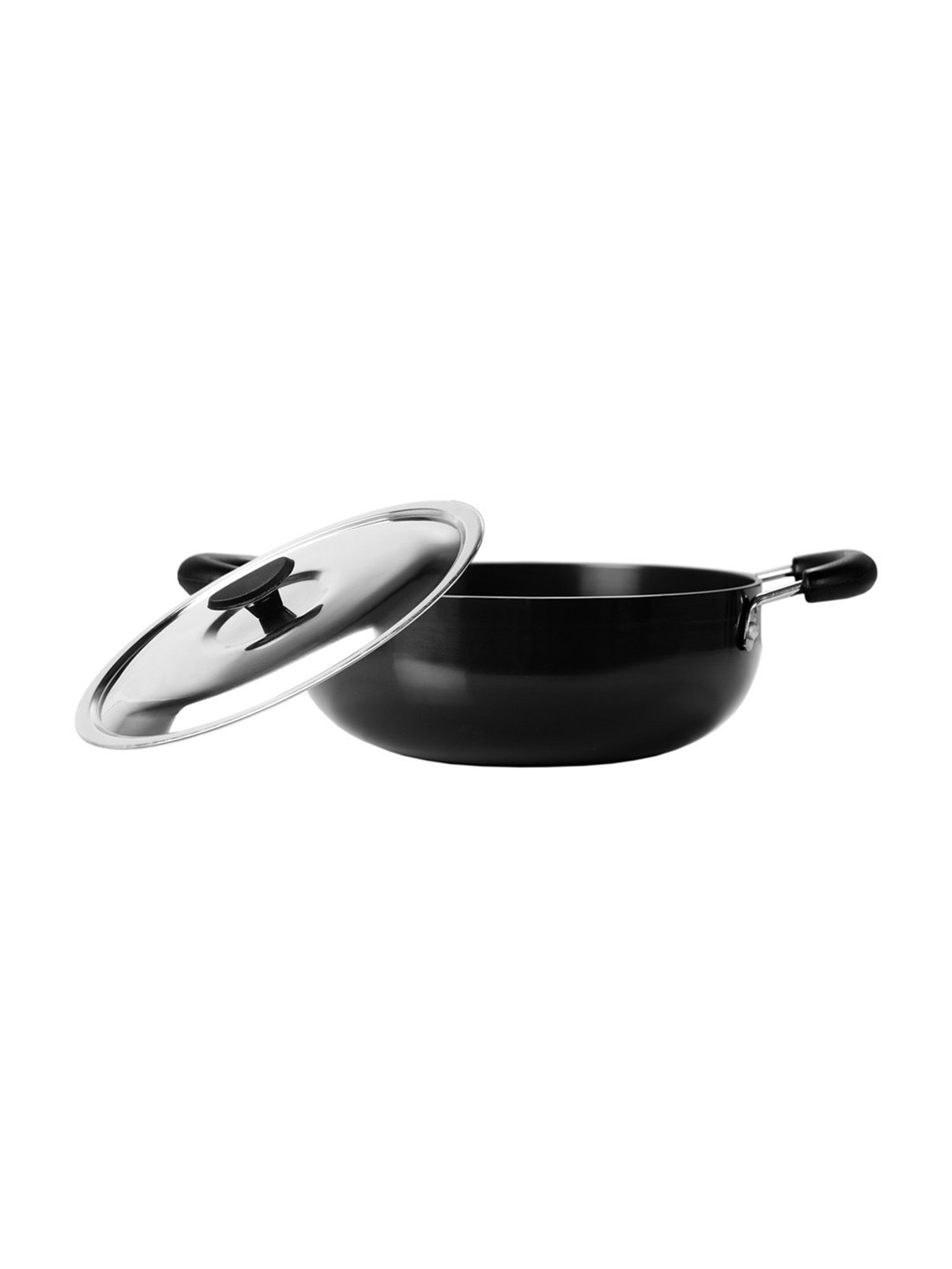 JUDGE Everyday Black Aluminium 20 cm Deep Appachatty With Lid (0.8 L)