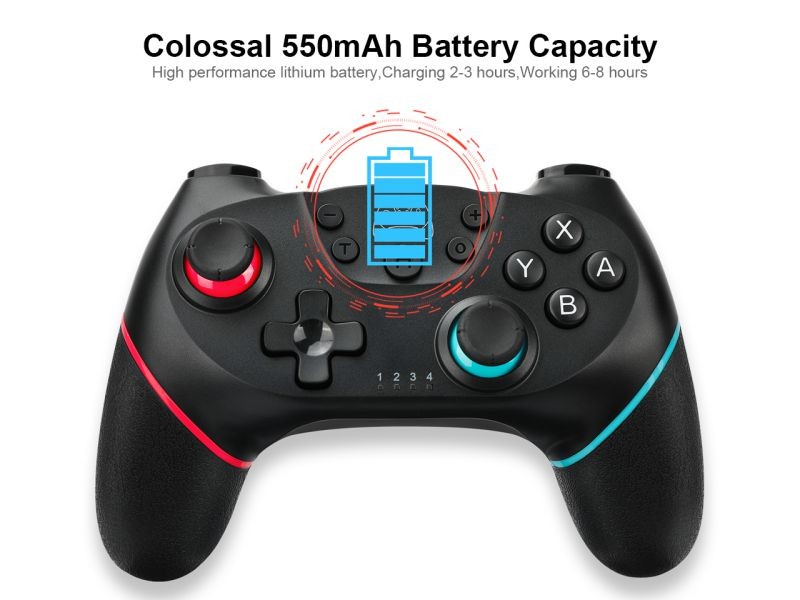 SuperStar Wireless Gaming Controller Remote Gamepad Joystick for Nintendo Switch,Bluetooth Rechargeable Gamepad Supports 6-Axis Gyro, Turbo and Dual Vibration(White)