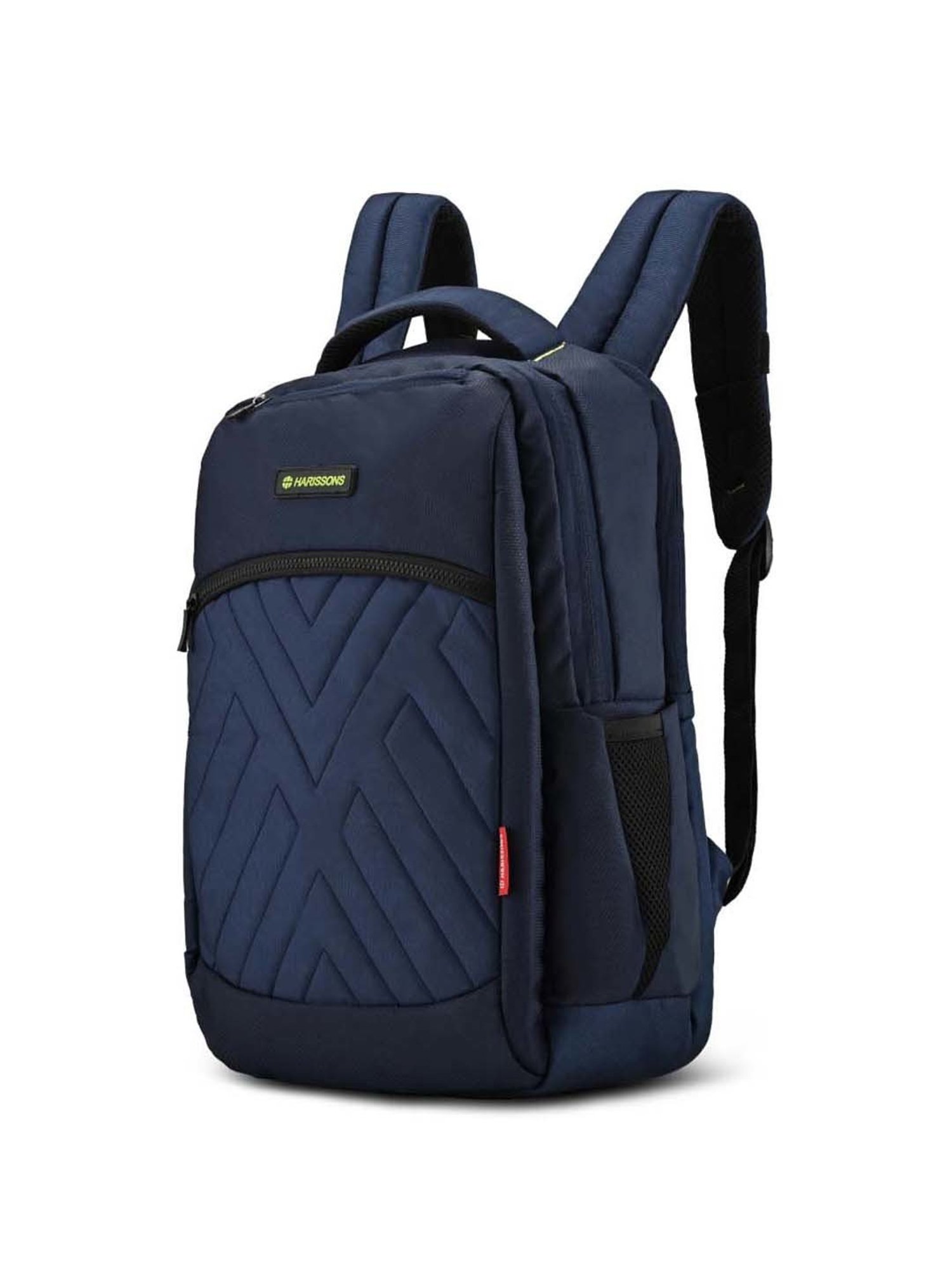 Harissons Nova Navy Blue Polyester Quilted Laptop Backpack - 26 Ltrs
