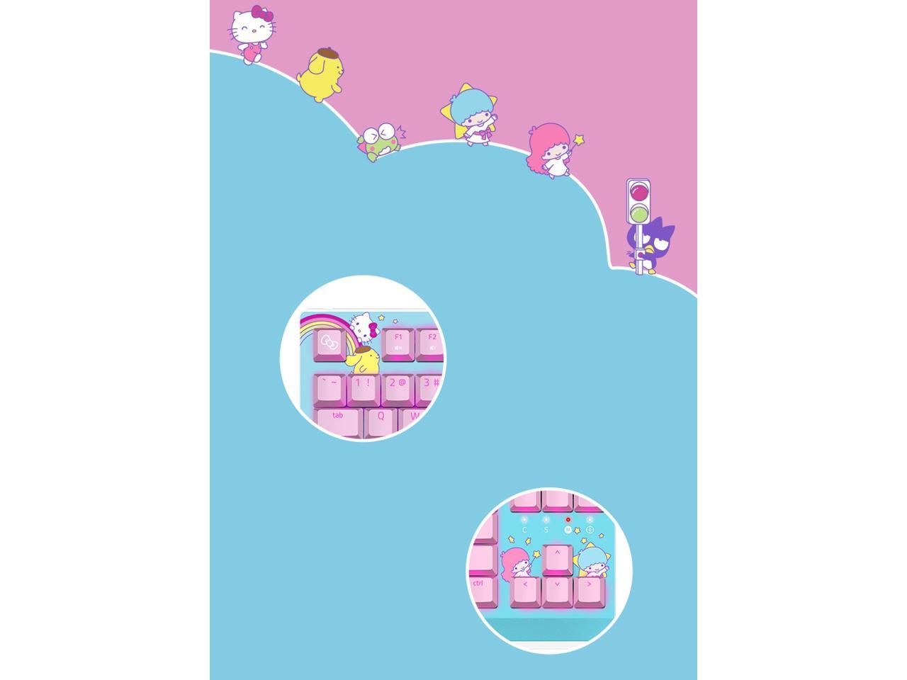 Razer HelloKitty I SANRIO Pink Wired Keyboard Exclusive 87 Key Backlit Mechanical Keyboard