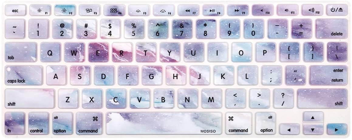 MOSISO Pattern Keyboard Cover Compatible with MacBook Pro 13/15 inch(with/Without Retina Display,2015 or Older Version),Older MacBook Air 13 inch (A1466/A1369,Release 2010-2017), Galaxy Marble