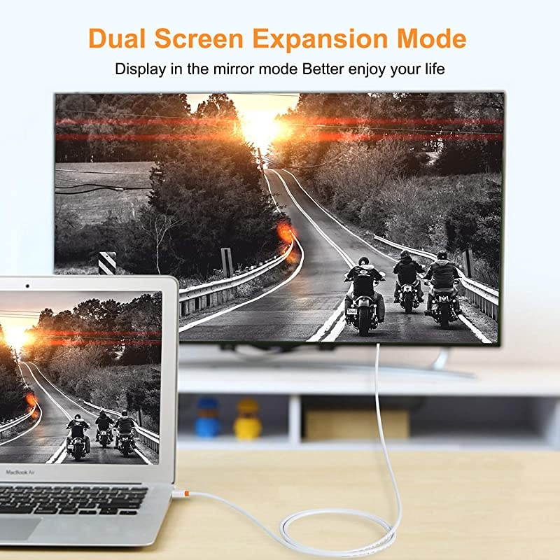 Mini DisplayPort to HDMI Cable 4K 3.3 FT Thunderbolt to HDMI Adapter, Gold-Plated Cord Converter for MacBook Air/Pro, Surface Pro/Dock, Monitor, Projector and More, White(3.3Feet/1M)