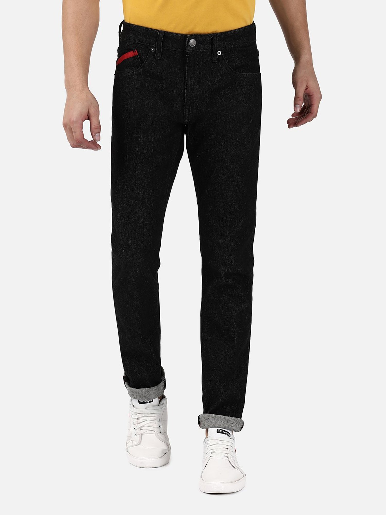 Passion Black Slim Fit Lightly Washed Jeans
