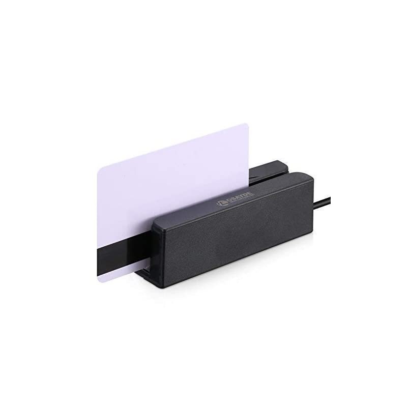 MSR90 90D USB Magnetic Strip Card Swipe Reader 3 Track POS Magstripe Card Reader Mini Swiper Works with WINS amp Mac Plug and Play Black