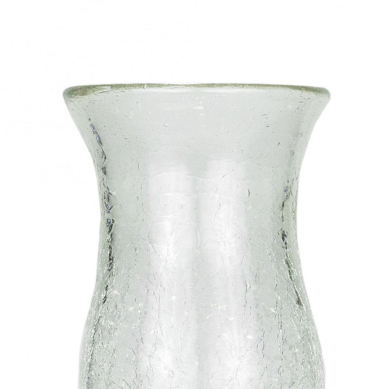 Amici Home Clear Crackle Authentic Mexican Handmade Hurricane Glasses, 16oz, Set of 4