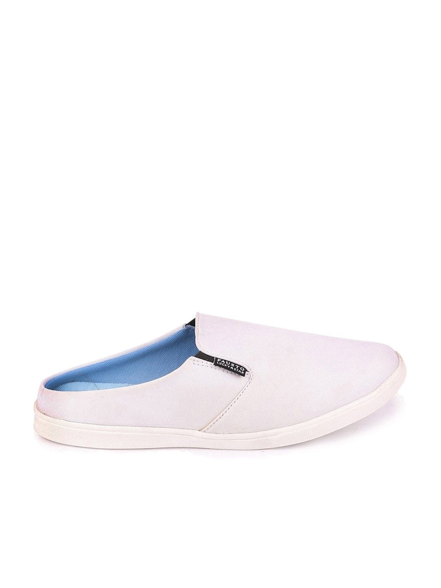 Fausto Men's White Mule Shoes