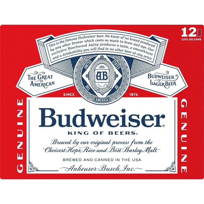 Budweiser Lager Beer - 12pk/12 fl oz Cans
