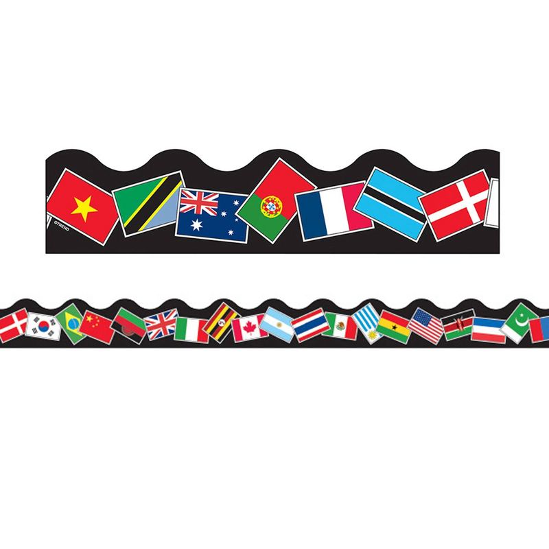 6pk 39ft World Flags Terrific Trimmers Classroom Borders - TREND