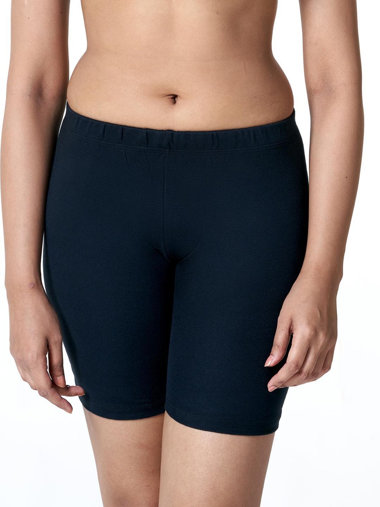 BLOSSOM Black Cotton Regular Fit Cycling Shorts