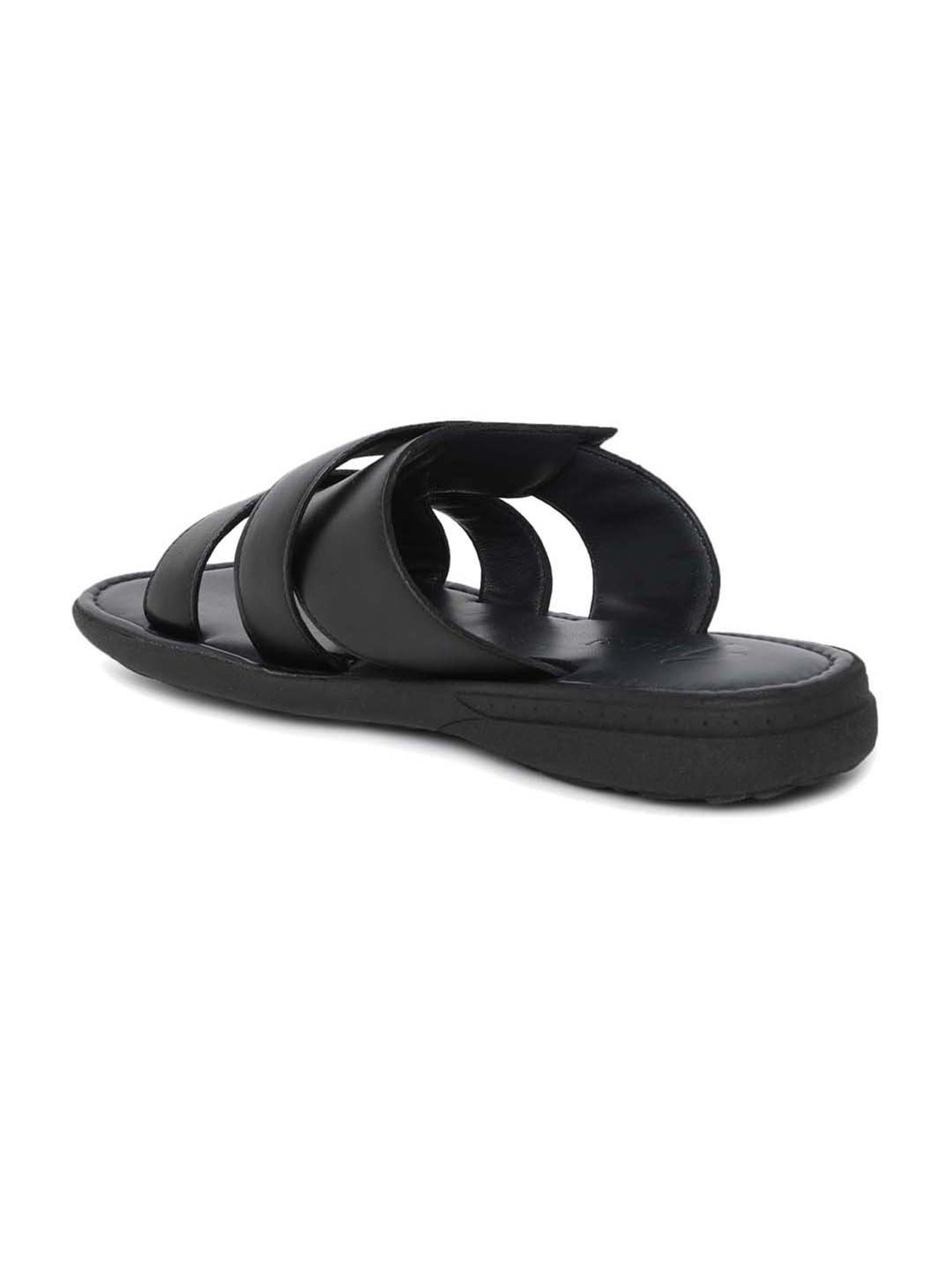 Gabicci Men's Black Cross Strap Sandals