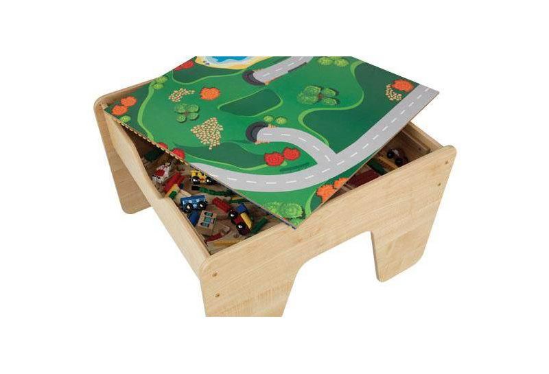 KidKraft 2-in-1 Activity Play Table with Plastic Building Block Board Multicolor