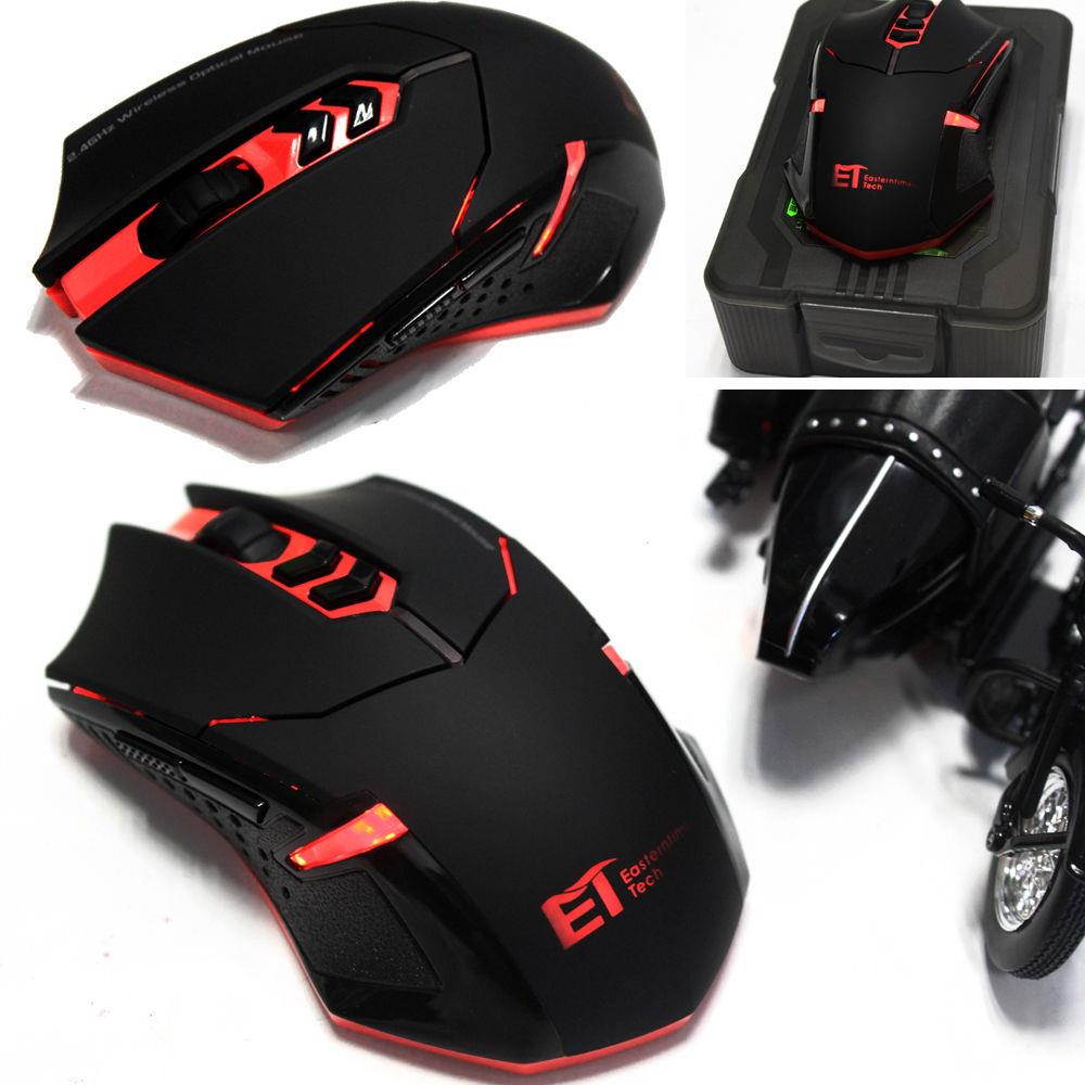 2.4GHz 8D 2000DPI ET Tech X-08 RED Wireless 6 Buttons Usb Optical Gaming Mouse