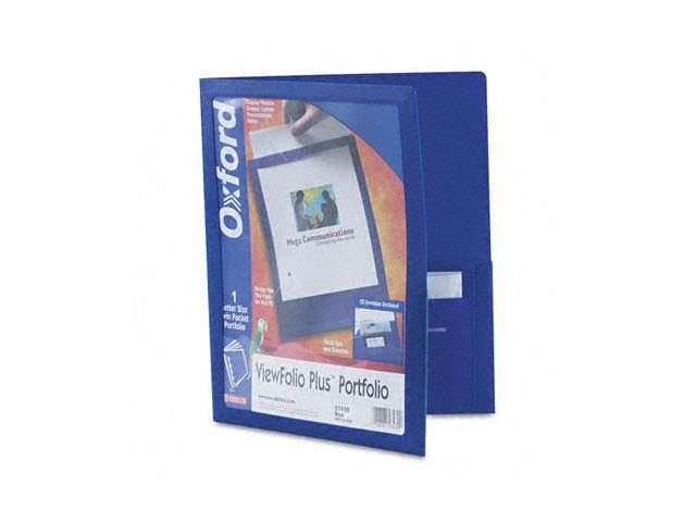 Oxford 57470 ViewFolio Plus Polypropylene Portfolio, 50-Sheet Capacity, Blue/Clear