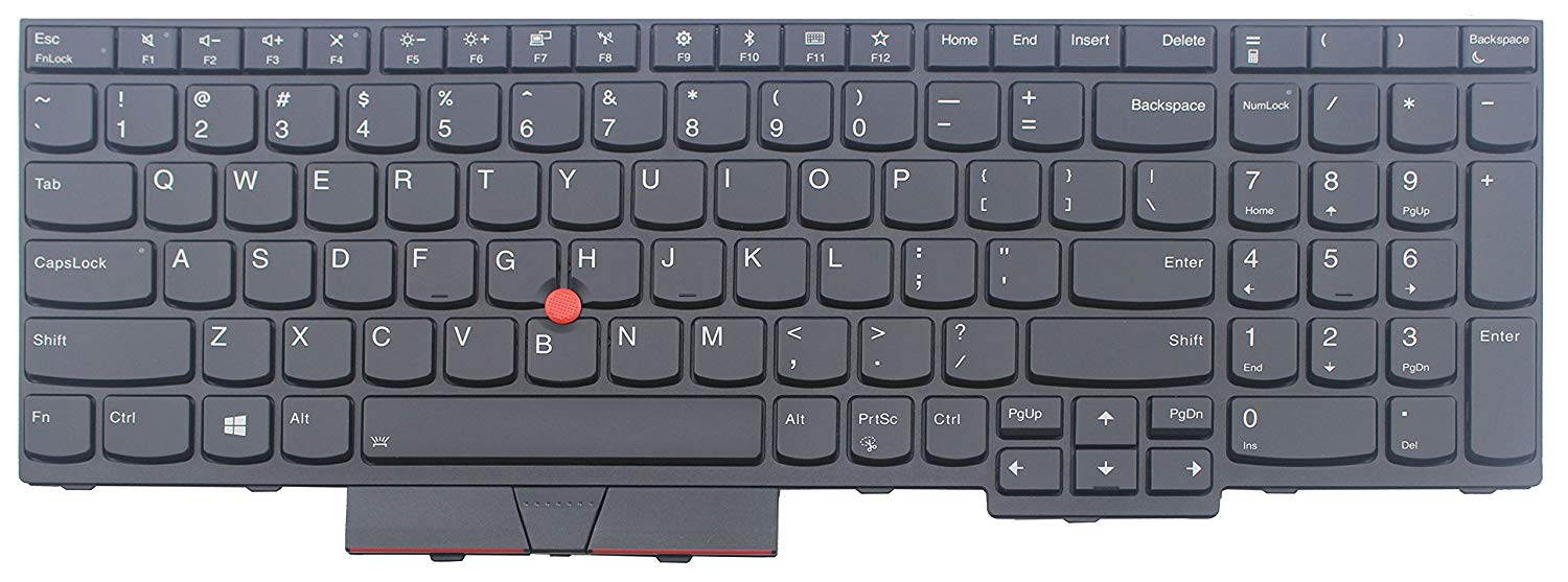 New US Black English Laptop Keyboard (Non-Backlit) For Lenovo IBM ThinkPad P52S T580 20L9 20LA