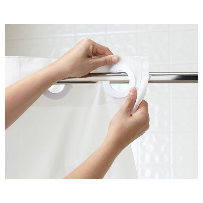Frosty PEVA Solid Shower Curtain White - Hookless