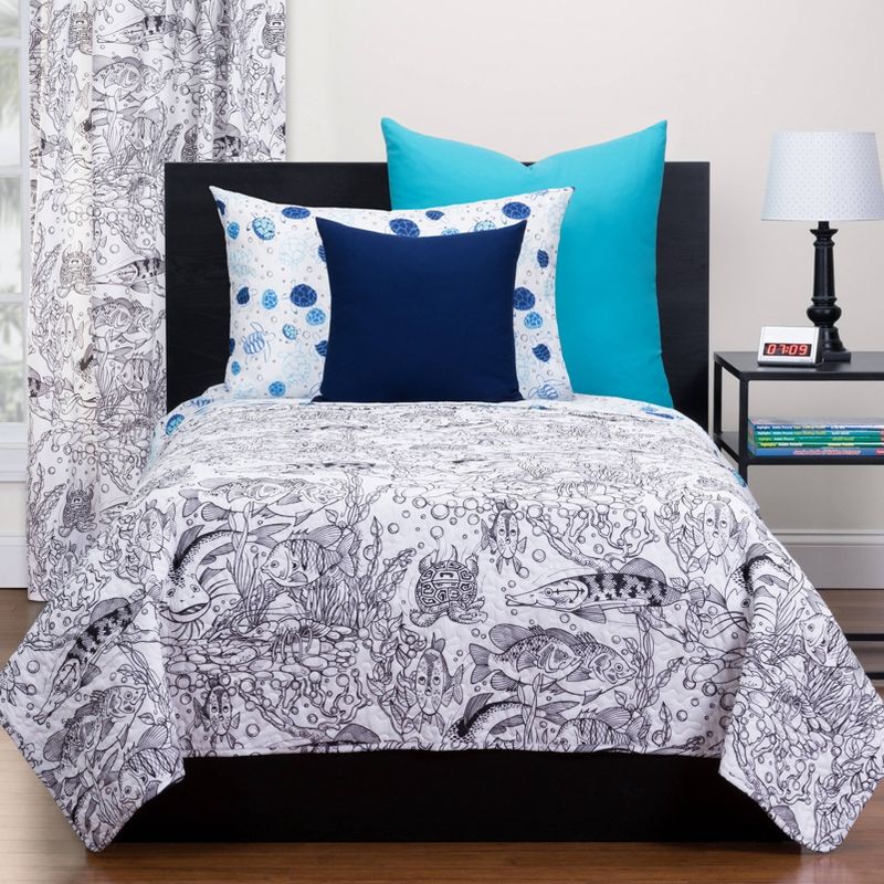 Full/Queen Under The Sea Hidden Pictures Puzzle Quilt - Highlights