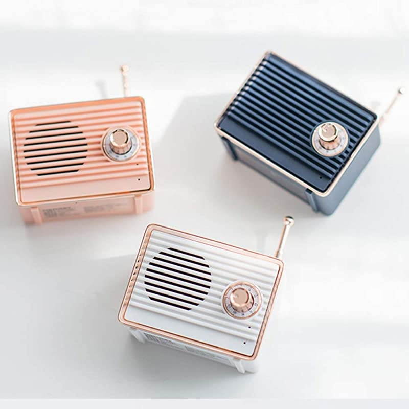 Wireless Retro Speakers  Portable Bluetooth Vintage Speaker with Builtin MicUSB 89 Hours Playtime for Kitchen Bedrooms Desk Shelf Party Travel Android iOS Speaker Coral Pink