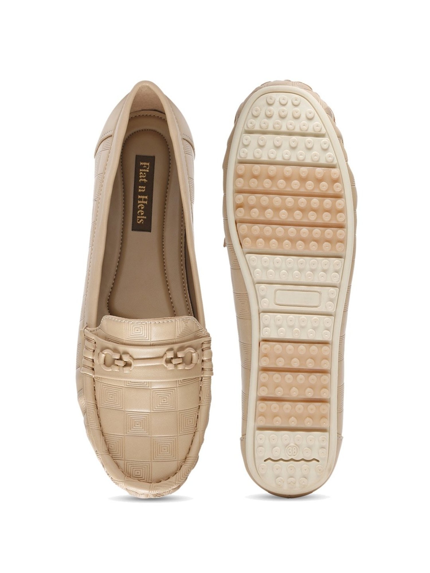 Flat N Heels Women's Beige Casual Loafers