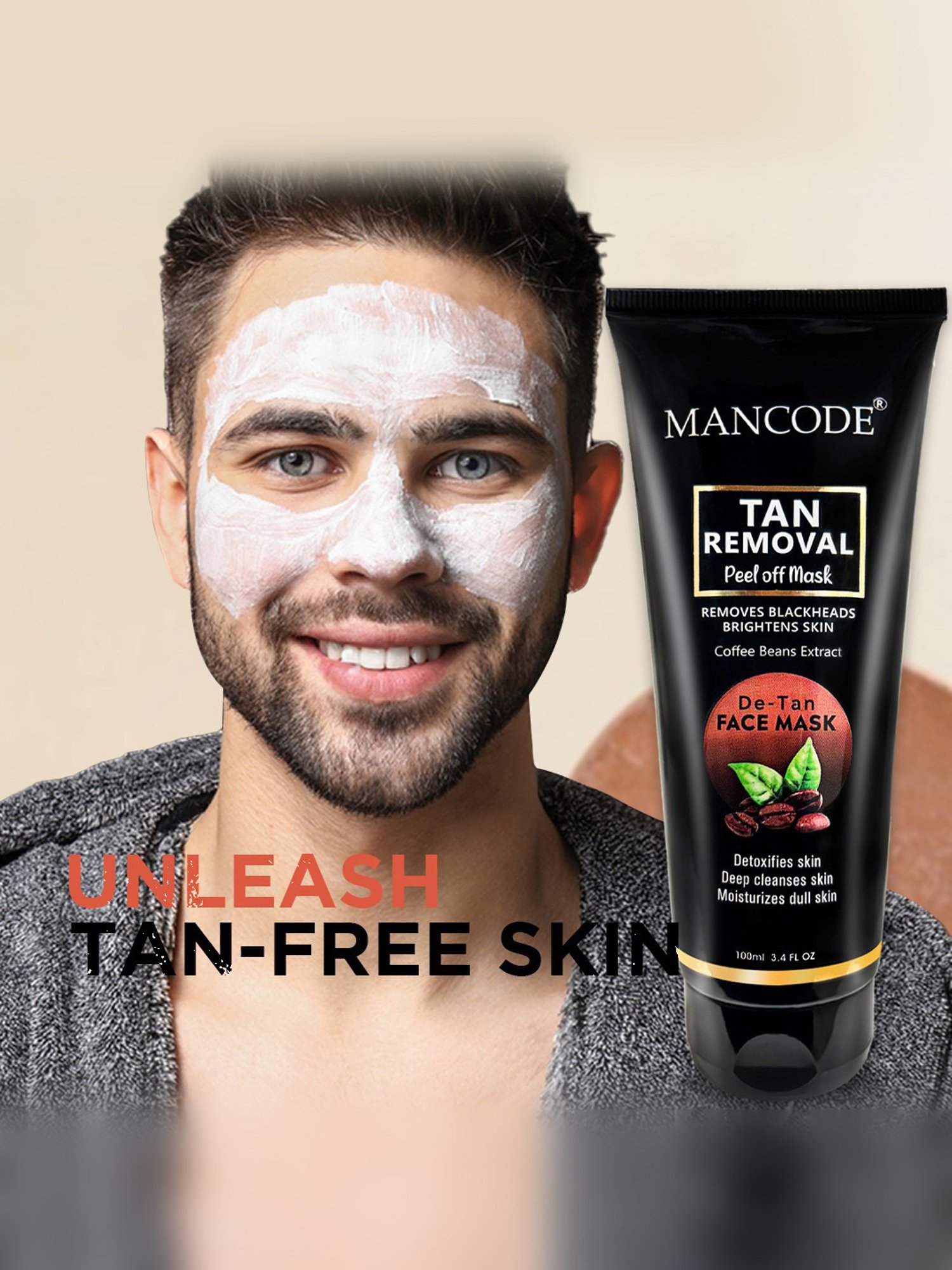 Mancode Detoxifying De Tan, Vitamin C & Acne Control Tea Tree Foaming Facewash (Pack of 3)