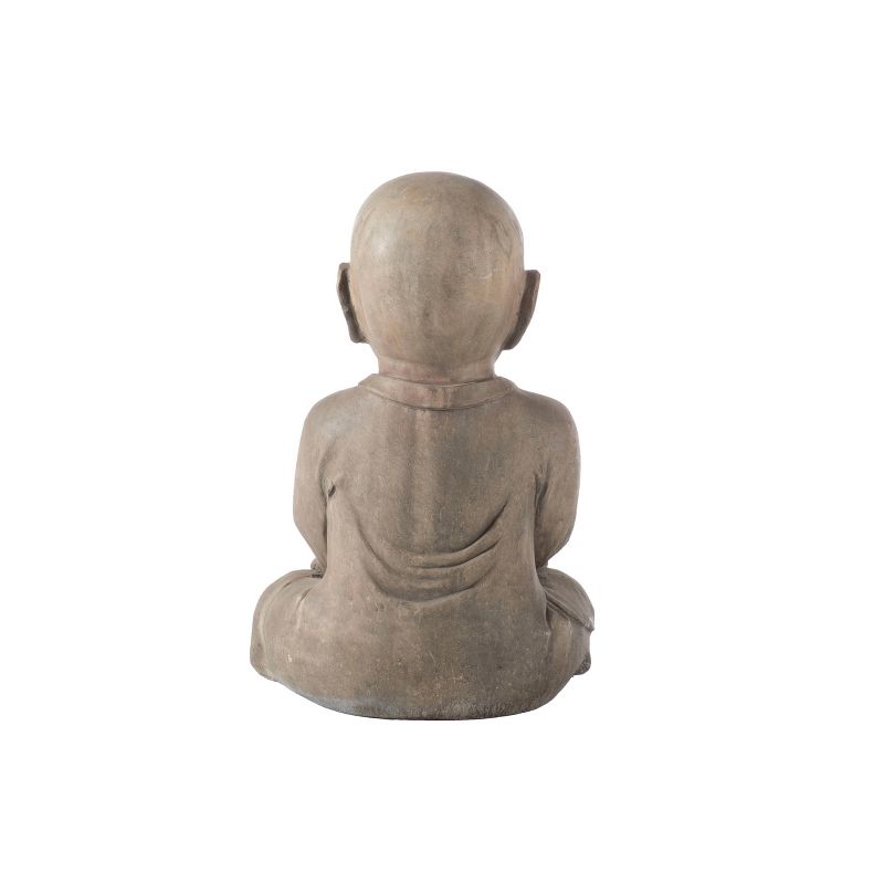 15.75" Indoor/Outdoor Resin Praying Buddha Garden Statue Brown - Alfresco Home LLC