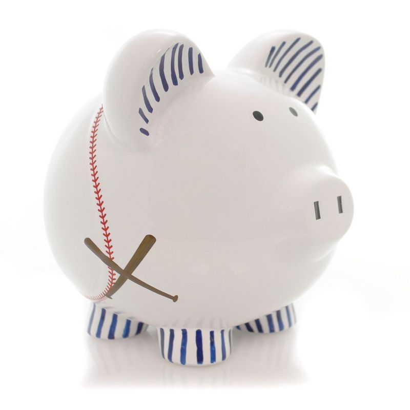 Bank 7.75" Baseball Pig Piggy Bank Sport Ball Bat  -  Decorative Banks