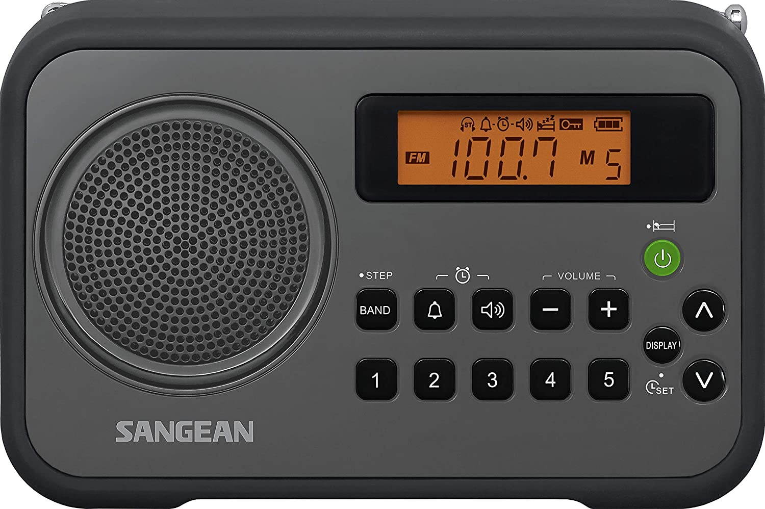 Sangean PR-D18BK AM/FM/Portable Digital Radio with Protective Bumper (Gray/Black) Black/ Grey