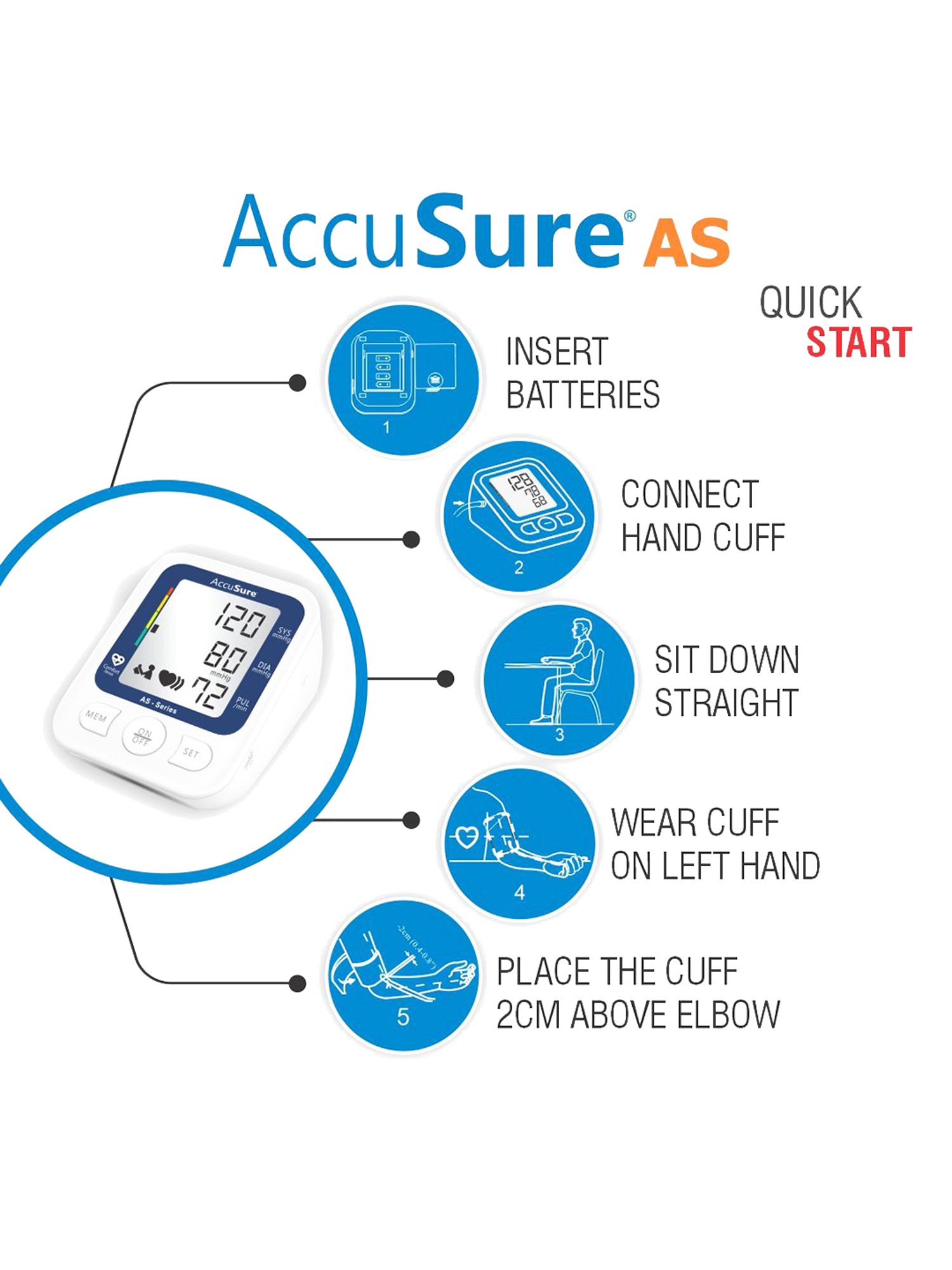 AccuSure AS Automatic Blood Pressure Monitor (White)