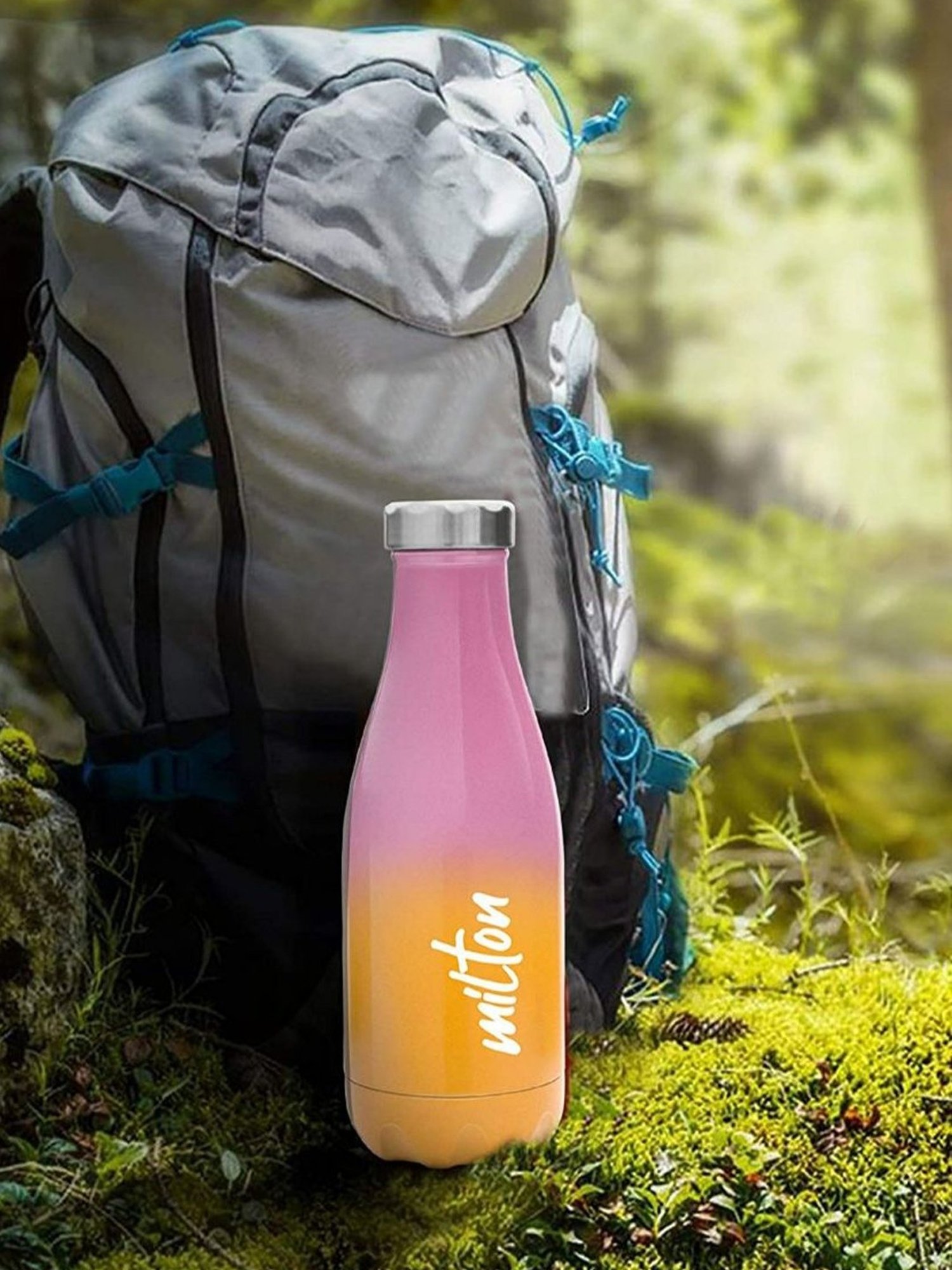 Milton Pink & Orange Stainless Steel Thermosteel Vaccum Insulated Hot & Cold Water Bottle (0.5 L)