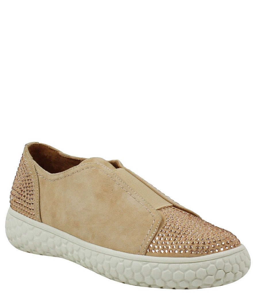 L'Amour Des Pieds Zarrial Suede Rhinestone Slip-On Sneakers
