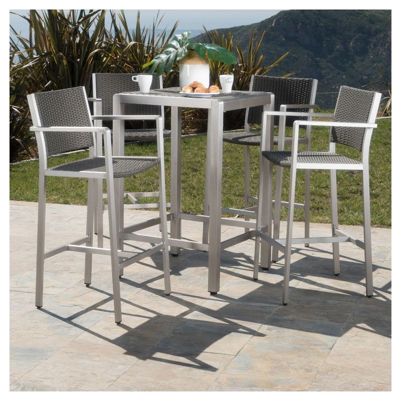 La Sola 3pc Metal Bistro Set - Black/Bronze - Christopher Knight Home